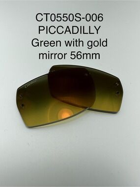 Cartier CT0550S-006 PICCADILLY Original Replacement Lenses GREENwith GOLD AR new
